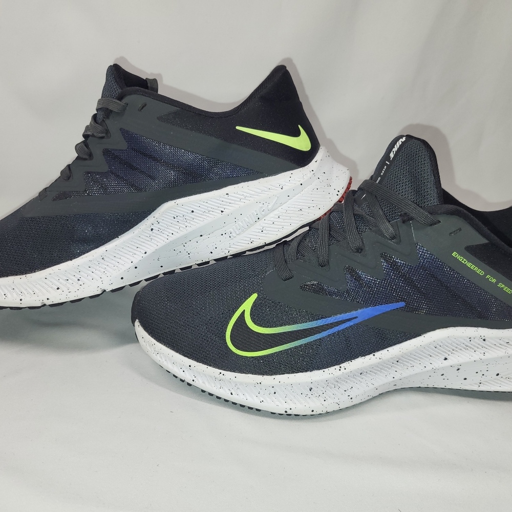 Nike Black Running Shoes with Neon Swoosh